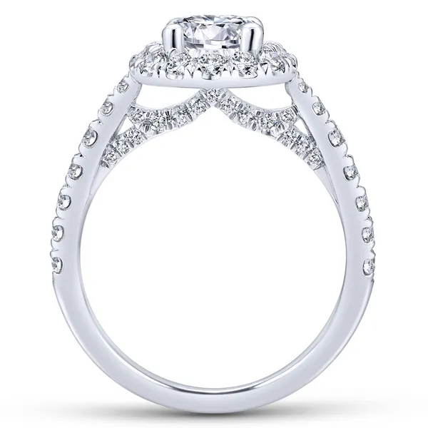 14k White Gold Round Halo Diamond Engagement Ring Image 3 The Ring Austin Round Rock, TX