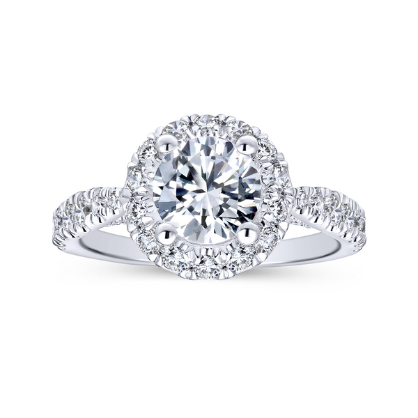 14k White Gold Round Halo Diamond Engagement Ring Image 5 The Ring Austin Round Rock, TX