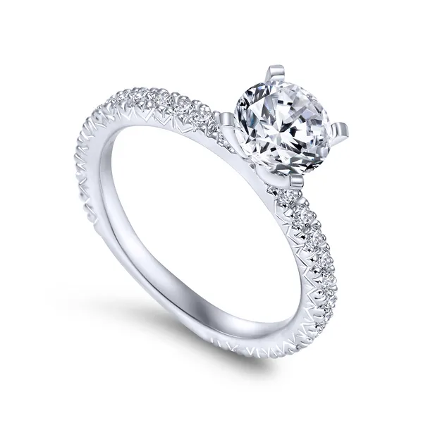 14k White Gold Round Straight Diamond Engagement Ring The Ring Austin Round Rock, TX