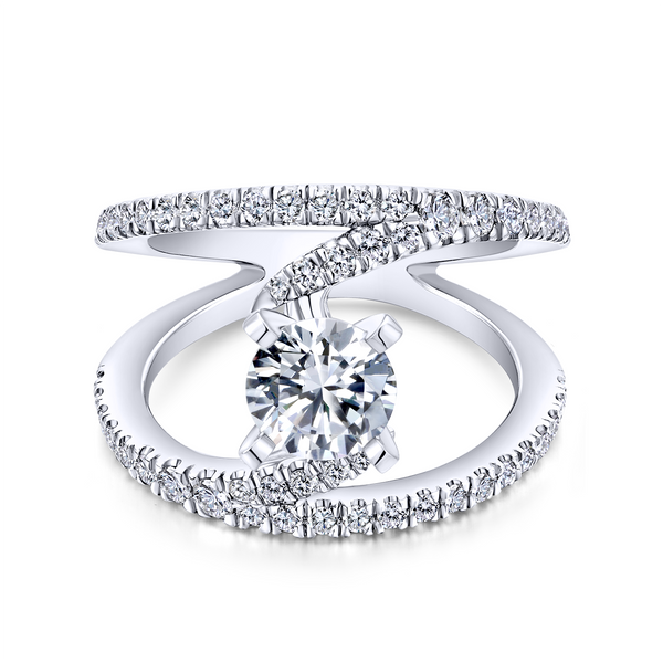 14k White Gold Round Split Shank Diamond Engagement Ring Image 2 The Ring Austin Round Rock, TX