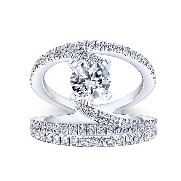 14k White Gold Round Split Shank Diamond Engagement Ring Image 4 The Ring Austin Round Rock, TX