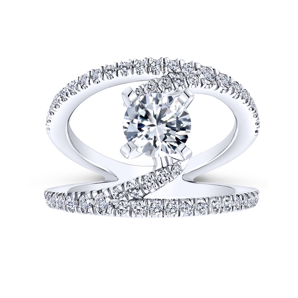 14k White Gold Round Split Shank Diamond Engagement Ring Image 5 The Ring Austin Round Rock, TX