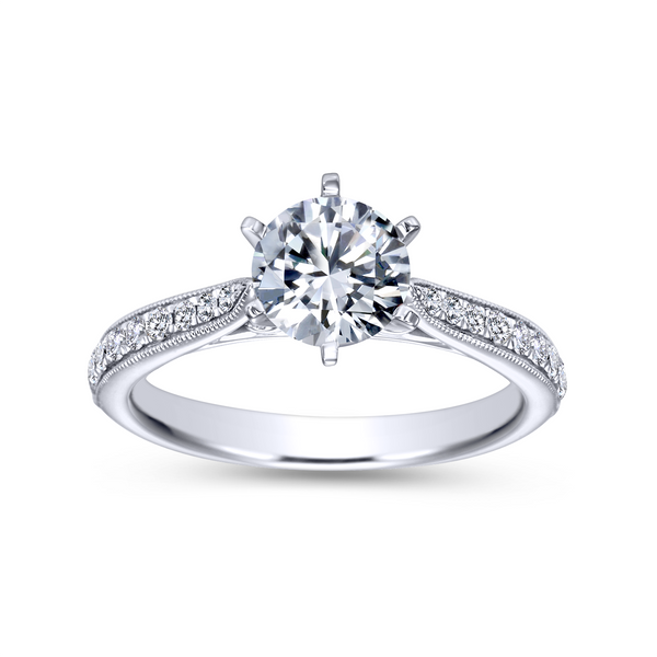 14k White Gold Round Straight Diamond Engagement Ring Image 5 The Ring Austin Round Rock, TX