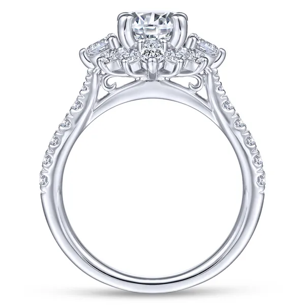 1.00CT 14k White Gold Round Halo Diamond Engagement Semi Mount Image 3 The Ring Austin Round Rock, TX