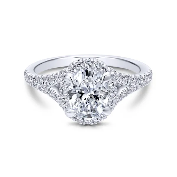 14k White Gold Oval Halo Diamond Engagement Ring Image 2 The Ring Austin Round Rock, TX