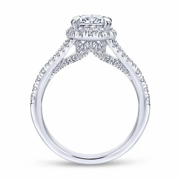 14k White Gold Oval Halo Diamond Engagement Ring Image 3 The Ring Austin Round Rock, TX