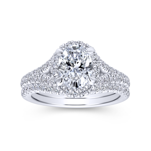 14k White Gold Oval Halo Diamond Engagement Ring Image 4 The Ring Austin Round Rock, TX