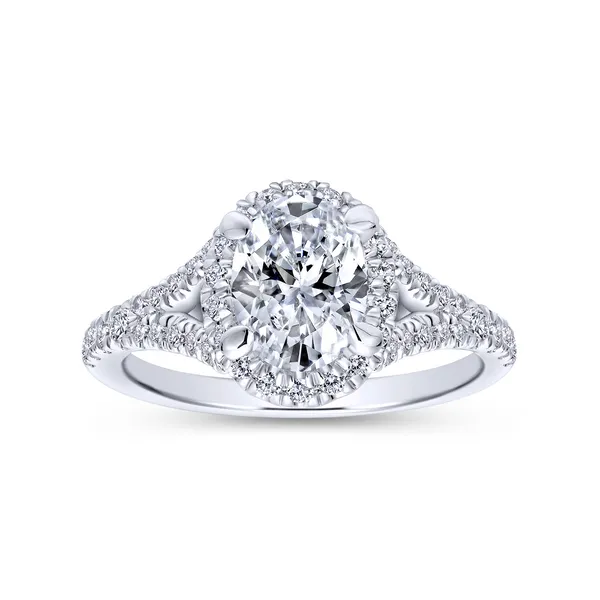14k White Gold Oval Halo Diamond Engagement Ring Image 5 The Ring Austin Round Rock, TX