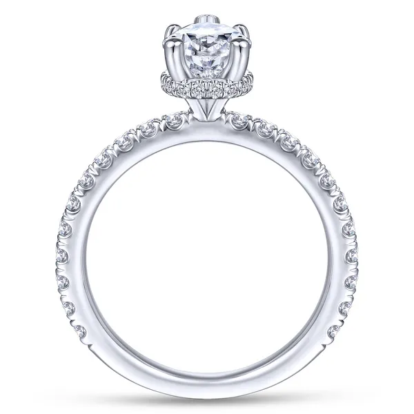 14k White Gold Pear Shape Straight Diamond Engagement Ring Image 3 The Ring Austin Round Rock, TX