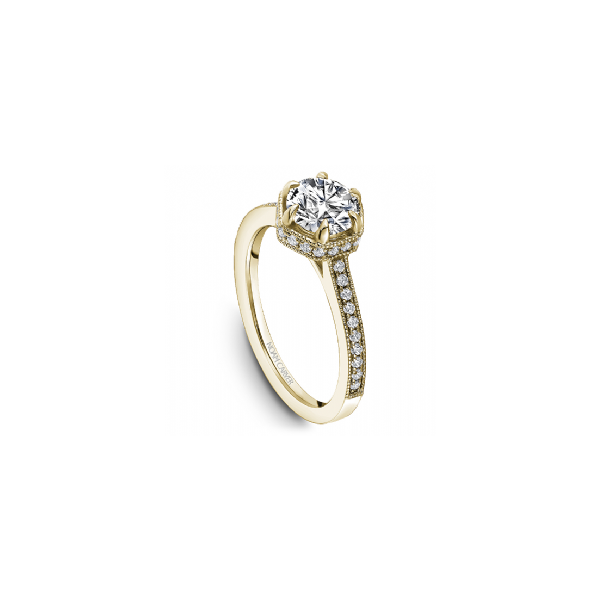 1/10CTW 14K YG 6 Prong/6 Sided Hidden Halo With Mil grain Mined Diamond Engagement Ring The Ring Austin Round Rock, TX
