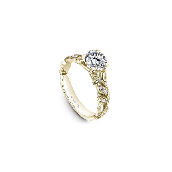 1/10CTW 14K YG Mined Diamond Accented Leaf And Vine Engagement Ring The Ring Austin Round Rock, TX