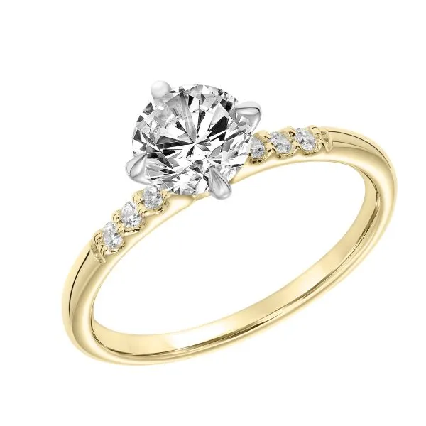 1/10CTW 14K YG Mined Diamond East West Prong Set Engagement Ring Image 3 The Ring Austin Round Rock, TX