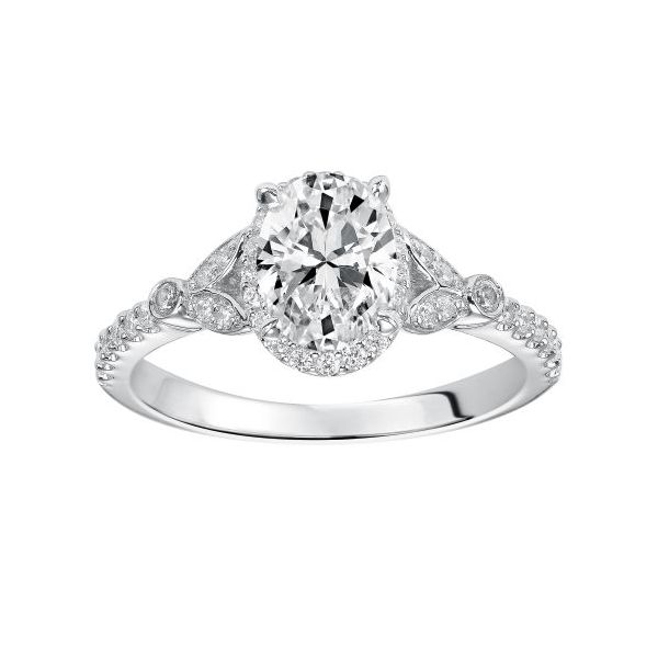 14k WG Oval Halo Diamond Engagement Ring The Ring Austin Round Rock, TX