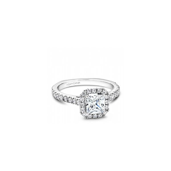 1/2CTW 14K WG Mined Diamond Square Halo Engagement Ring Image 2 The Ring Austin Round Rock, TX