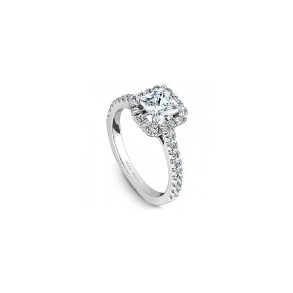 1/2CTW 14K WG Mined Diamond Square Halo Engagement Ring The Ring Austin Round Rock, TX