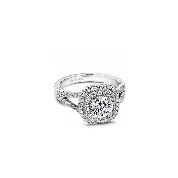 1/2 CTW 14K WG Mined Diamond Double Halo Split Shank Engagement Ring Image 2 The Ring Austin Round Rock, TX