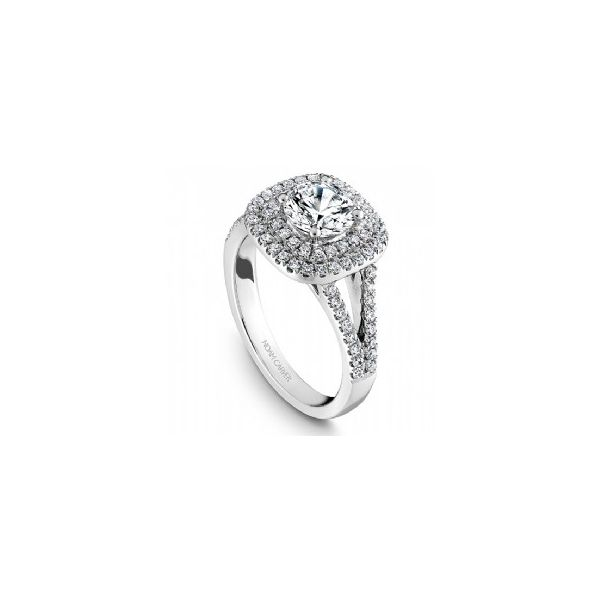 1/2 CTW 14K WG Mined Diamond Double Halo Split Shank Engagement Ring The Ring Austin Round Rock, TX