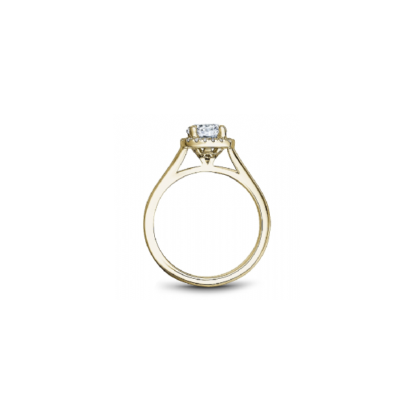 1/10CTW 14K YG Mined Diamond Cushion Halo Engagement Ring Image 2 The Ring Austin Round Rock, TX