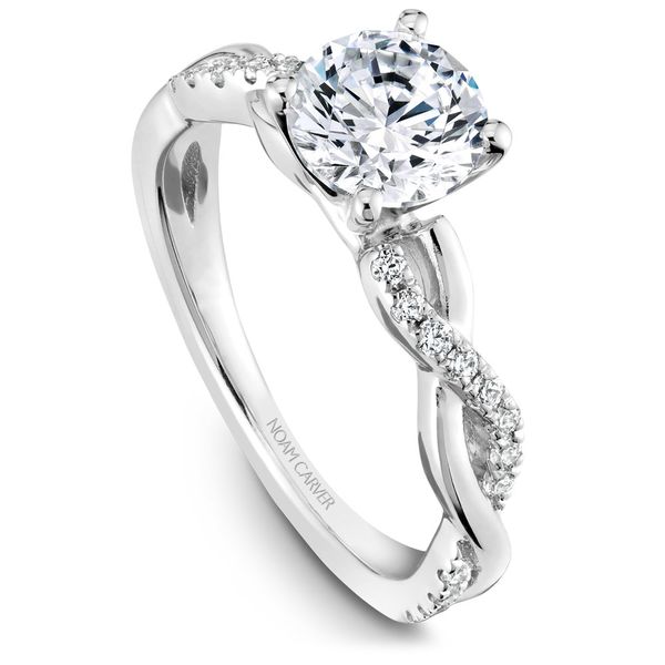 1/5CTW 14K WG Mined Diamond and Polished Twisted Engagement Ring The Ring Austin Round Rock, TX