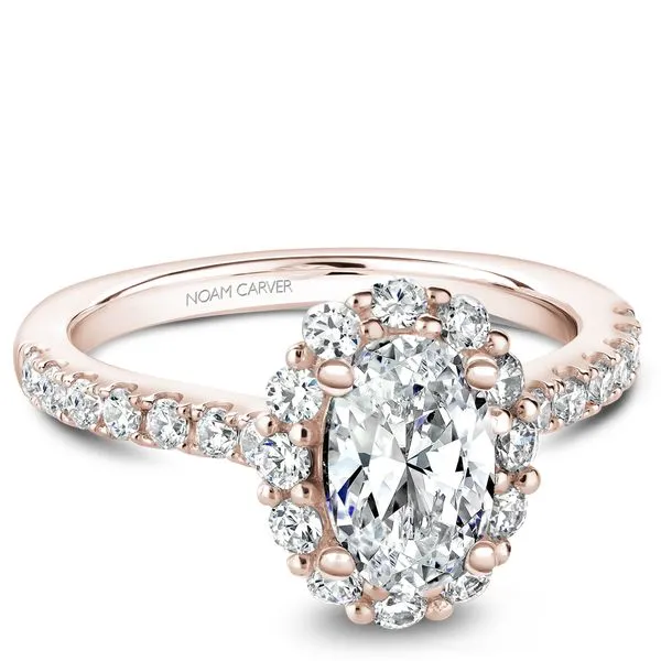 3/4 CTW 14K RG Halo with Mined Diamonds Engagement Ring Image 3 The Ring Austin Round Rock, TX