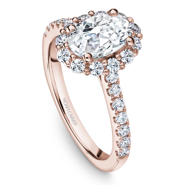 3/4 CTW 14K RG Halo with Mined Diamonds Engagement Ring The Ring Austin Round Rock, TX