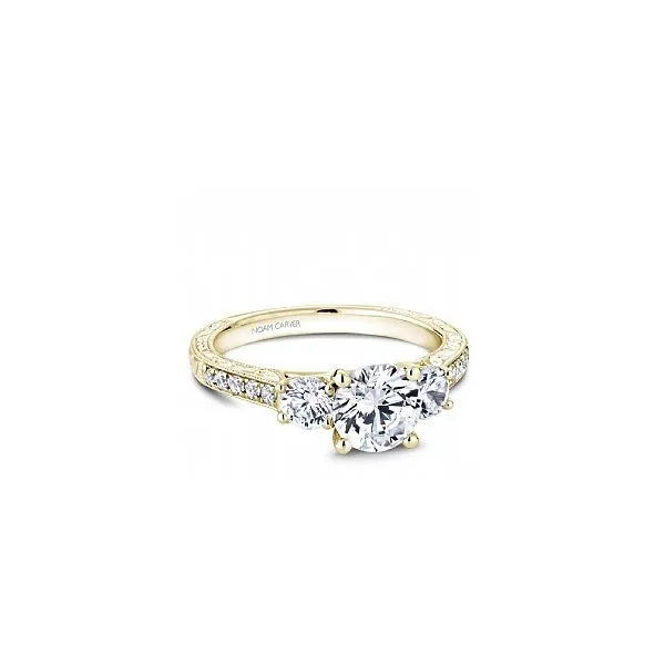 5/8CTW 14K WG Mined Diamond Three Stone with Diamond Shank Engagement Ring Image 2 The Ring Austin Round Rock, TX