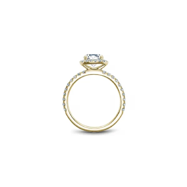 1/2CTW 14K YG Mined Diamond Halo Engagement Ring Image 2 The Ring Austin Round Rock, TX
