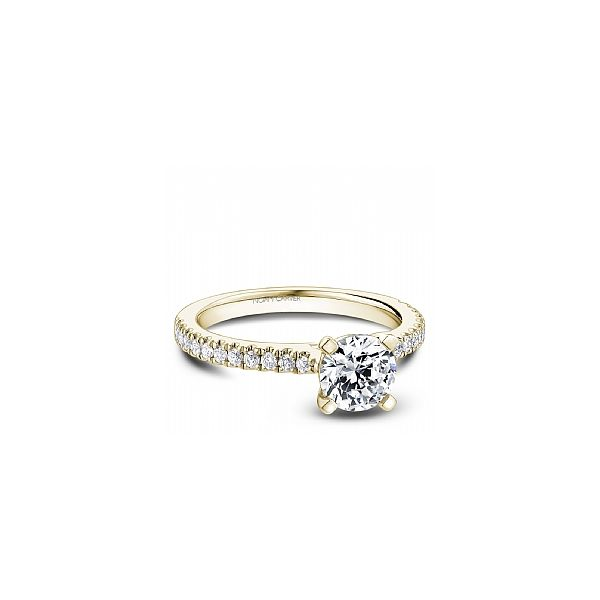1/4CTW  14K YG 4 Prong Cathedral Mined Diamond Engagement Ring Image 3 The Ring Austin Round Rock, TX