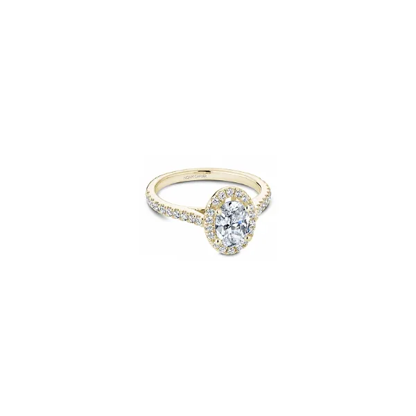 3/8CTW 14K YG Mined Diamond Oval Halo With Diamond On Shank Engagement Ring The Ring Austin Round Rock, TX
