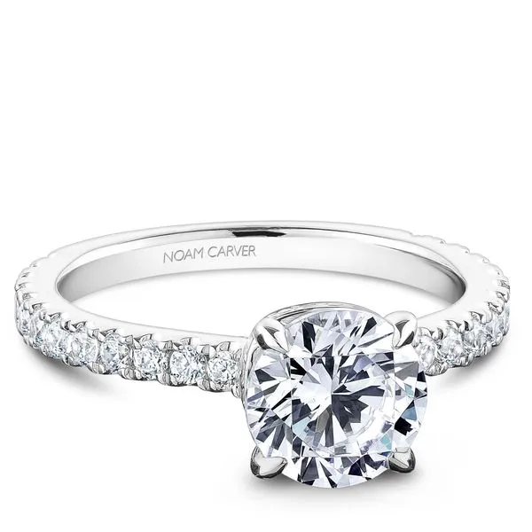 5/8CTW 14K WG  Mined Diamond Crown and Diamond Band Engagement Ring Image 3 The Ring Austin Round Rock, TX