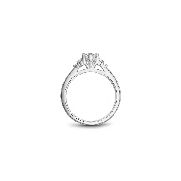 1/6CTW 14K YG Mined Diamond Marquis with Side Stone Cluster Engagement Ring Image 3 The Ring Austin Round Rock, TX
