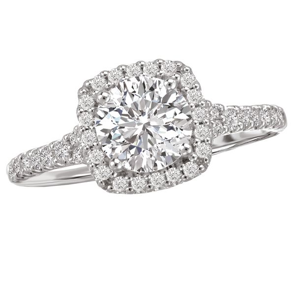 Classic Square Halo with Round Center Engagement Ring The Ring Austin Round Rock, TX