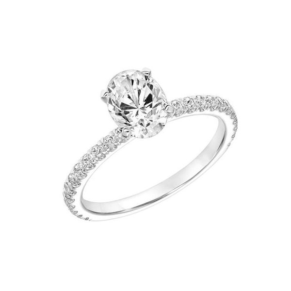 14k WG Petite Shank Oval Diamond Engagement Ring The Ring Austin Round Rock, TX