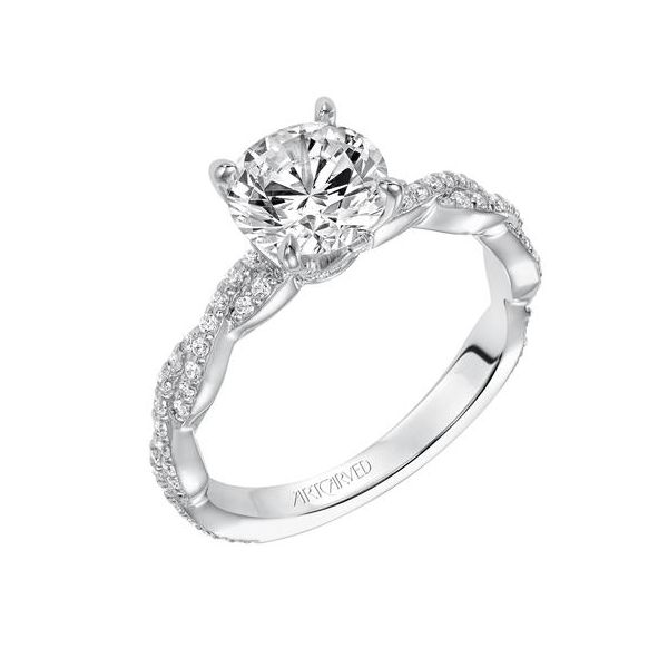 14k WG Braided Diamond Engagement Ring The Ring Austin Round Rock, TX