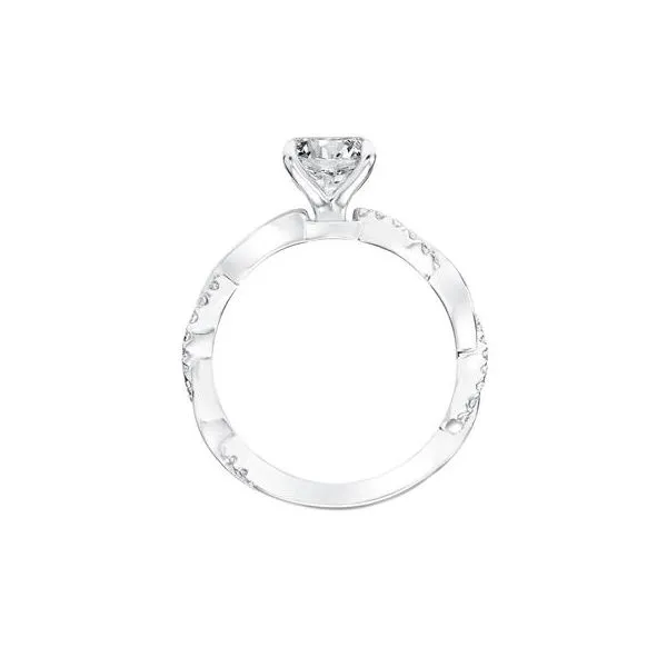 1/8CTW 14K  WG Mined Diamond Half Polished Twisted Engagement Ring Image 2 The Ring Austin Round Rock, TX