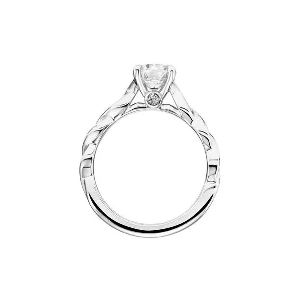 1/10CTW 14K WG Mined Diamond Twisted Shank Solitaire Engagement Ring Image 2 The Ring Austin Round Rock, TX