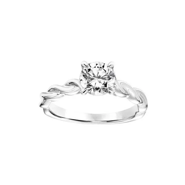 1/10CTW 14K WG Mined Diamond Twisted Shank Solitaire Engagement Ring Image 3 The Ring Austin Round Rock, TX