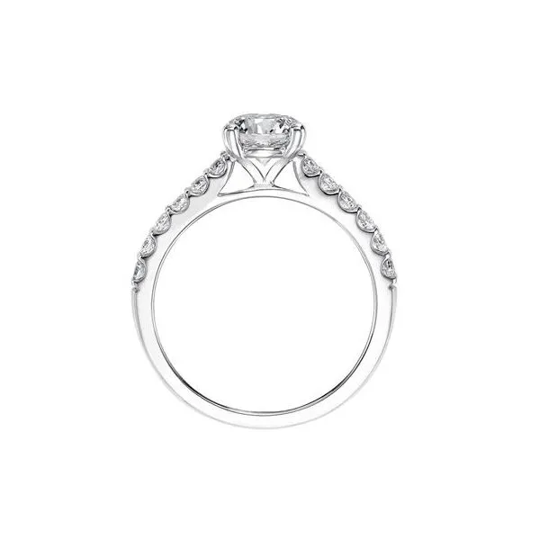 1/3CW 14K WG Mined Diamond Cathedral Engagement Ring Image 2 The Ring Austin Round Rock, TX