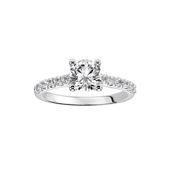 1/3CW 14K WG Mined Diamond Cathedral Engagement Ring Image 3 The Ring Austin Round Rock, TX