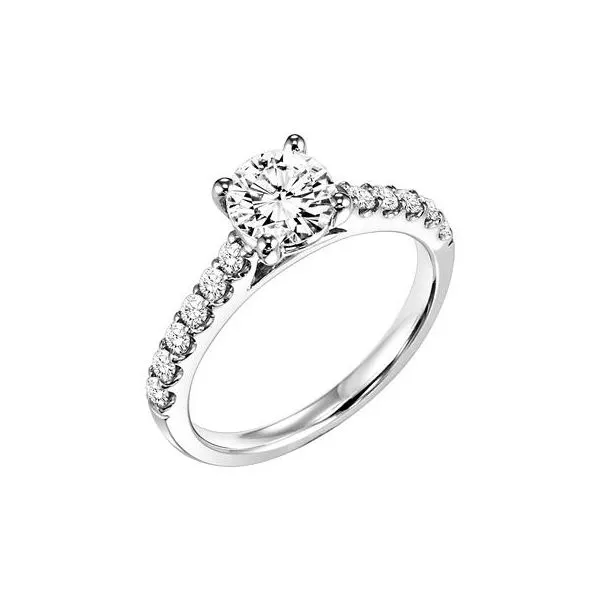1/3CW 14K WG Mined Diamond Cathedral Engagement Ring The Ring Austin Round Rock, TX
