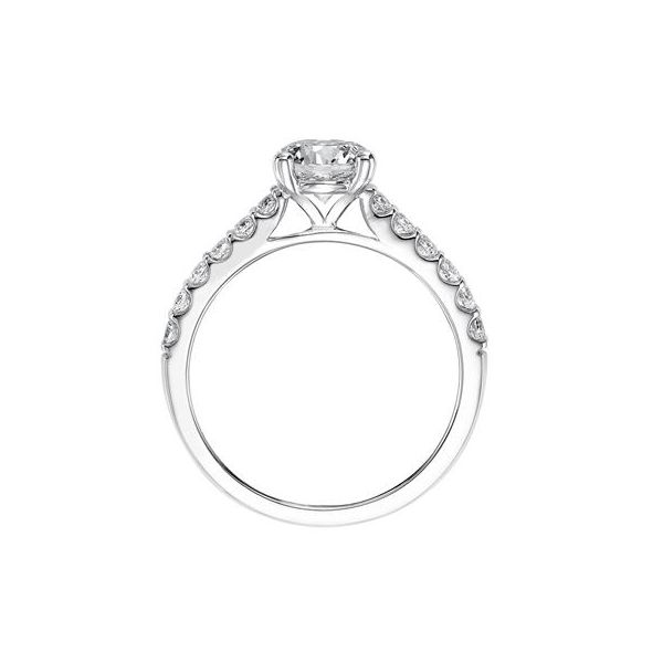 14K White Gold Mined Diamond Cathedral Engagement Ring Image 2 The Ring Austin Round Rock, TX
