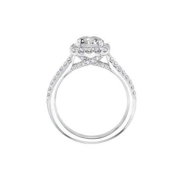 White Gold Engagement Ring with Squared Halo Image 3 The Ring Austin Round Rock, TX