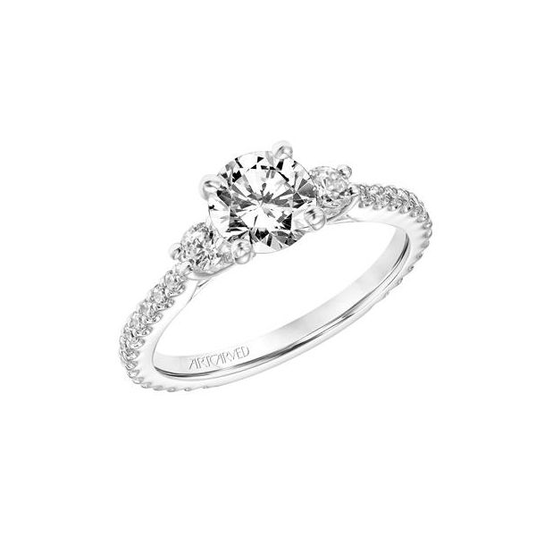 14k WG 3 Stone Diamond Engagement Ring The Ring Austin Round Rock, TX