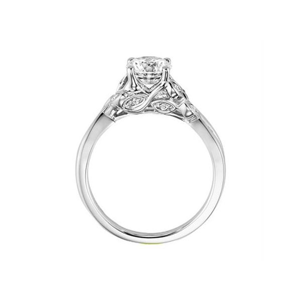 White Gold Leaf Design Engagement Ring Image 3 The Ring Austin Round Rock, TX