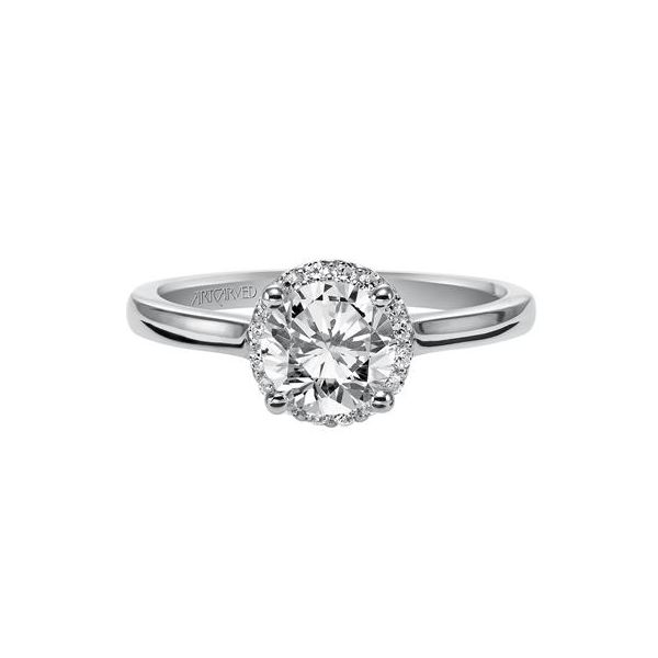 Halo Engagement Ring in White Gold Image 2 The Ring Austin Round Rock, TX