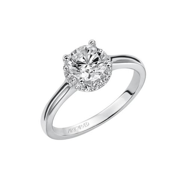 Halo Engagement Ring in White Gold The Ring Austin Round Rock, TX