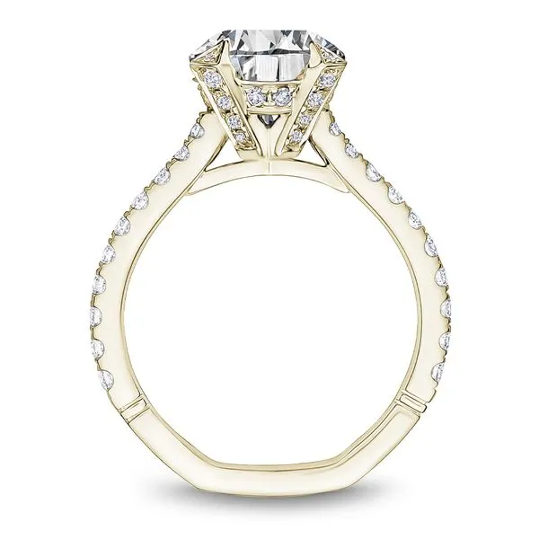 3/4CTW 14K YG Euro Shank Prong Set Mined Diamond with Hidden Halo and Diamond Prongs Engagement Ring Image 2 The Ring Austin Round Rock, TX