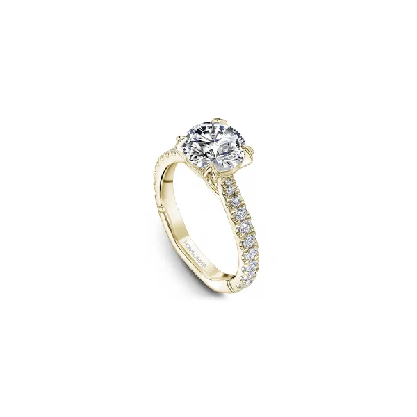 1/2CTW 14K YG Mined Diamond Prong Set Euro Shank with Custom Split Claw Head and Cathedral Engagement Ring Image 2 The Ring Austin Round Rock, TX