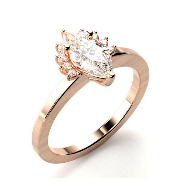 1/10CTW 14KT RG Mined Diamond Tiara Style Engagement Ring The Ring Austin Round Rock, TX