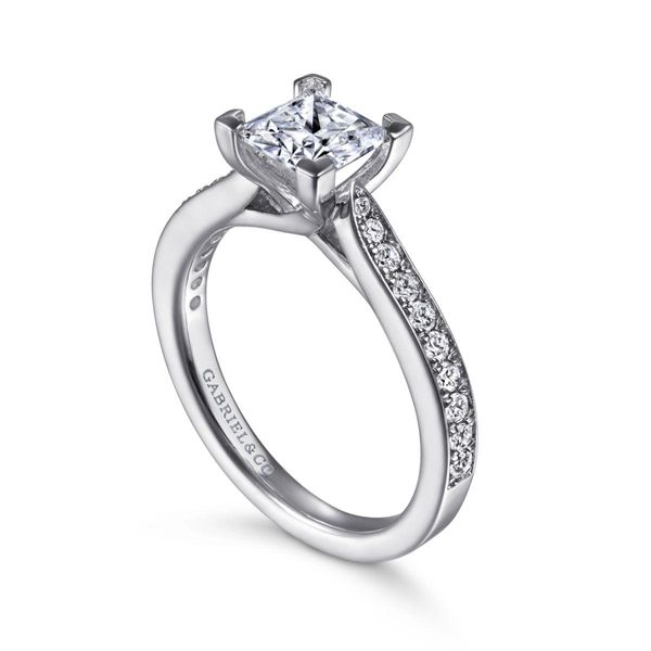 1/4CTW 14K White Gold Mined Diamond Channel Set Engagement Ring The Ring Austin Round Rock, TX